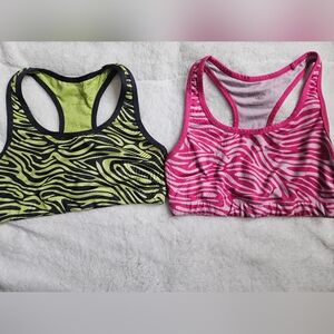 Zebra Print Danskin Sports Bras 💚🩷 | Good Used Condition